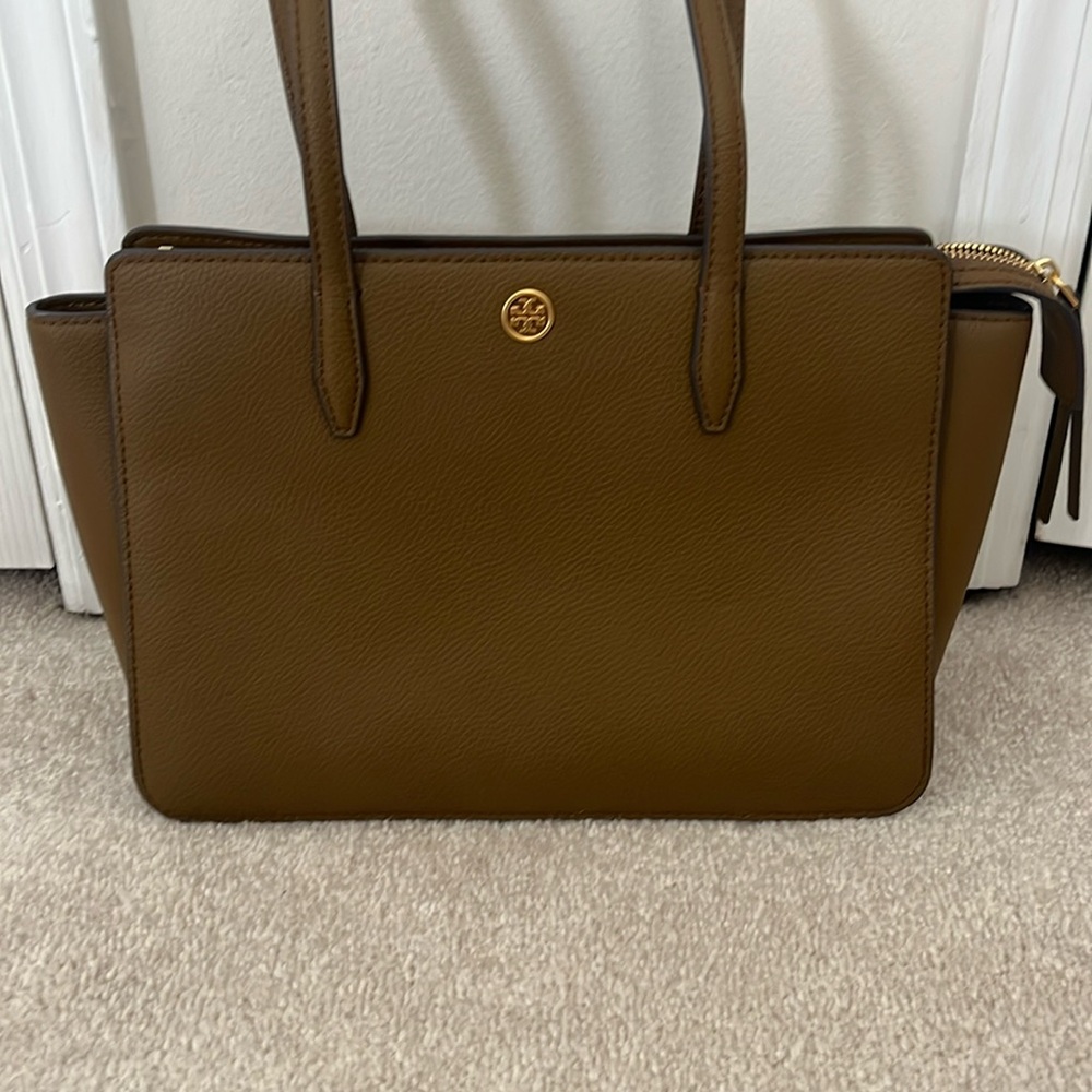 Tory Burch Brown Leather Tote Bag like NEW